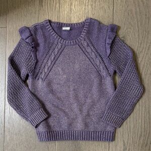 Cozy Purple Kids Sweater with Ruffle Accents